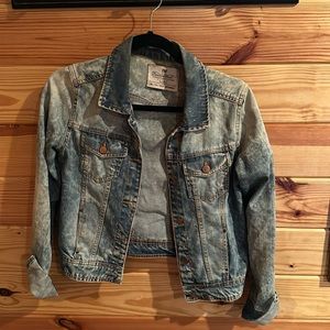 Zara TRF stone washed Jean jacket rare copper buttons